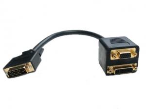 China DVI male to DVI and VGA female adapter cable,DVI(24+1) Twins cable on sale