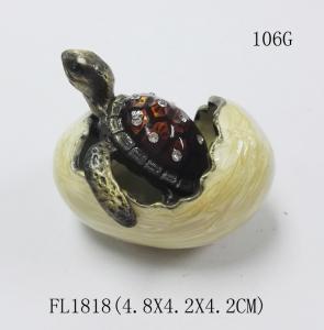 Quality Home Decorative Metal Craft Dragon Turtle Trinket Box Jewelry Box for sale
