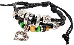 Quality Wooden bead bracelet beaded alloy multilayer complex Gupi Sheng love leather bracelet for sale