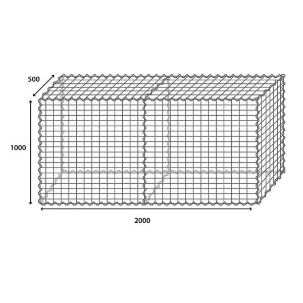 4mm Wire Square Hole Stone Cage Stacking Gabion Baskets