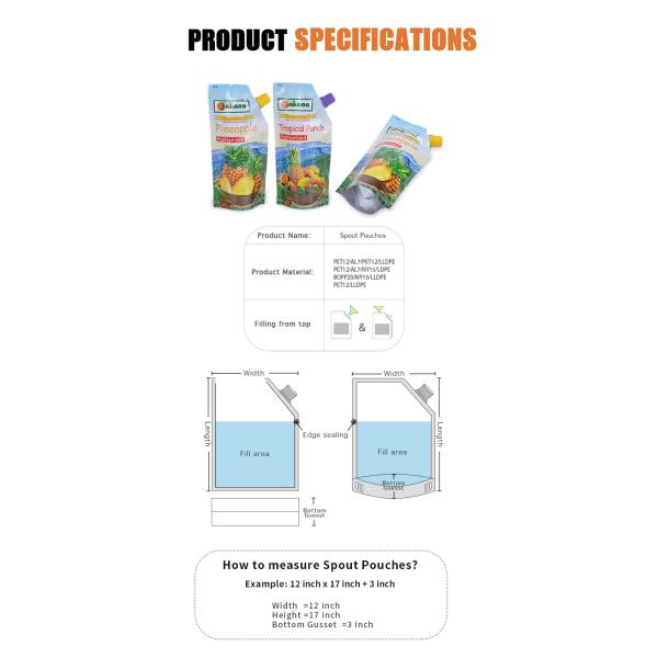 BOPP Reusable BPA Free Detergent Packaging Pouch Custom Printed Stand Up Pouches