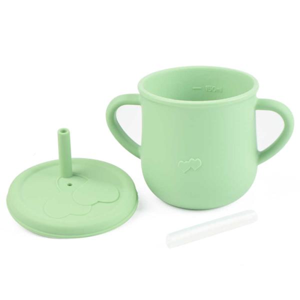 5.3oz 150mL Silicone Sippy Straw Cup -40C To 230C Temperature Range