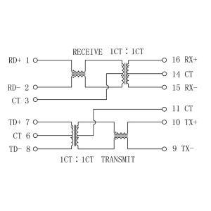 H0056NL , H0056NLT / LP0013NL Low Height 10/100 Transformer SMD Magnetic