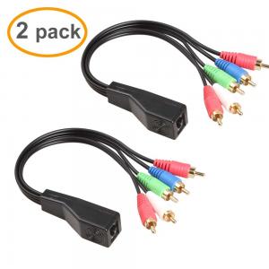 China RCA To RJ45 Custom Wire Assemblies With Stereo Audio Cat5 Cat6 Extender on sale