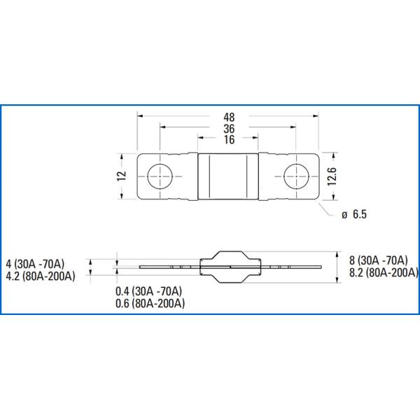 Automotive 04998 100 Amp Littelfuse MIDI Fuse M6 70V For Cars Trucks SUVs Lawn Mower