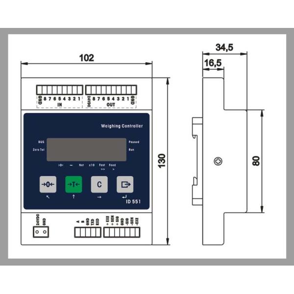 DIN Rail Housing Process Control Indicators with Remote Inputs/Outputs for PLC or DCS