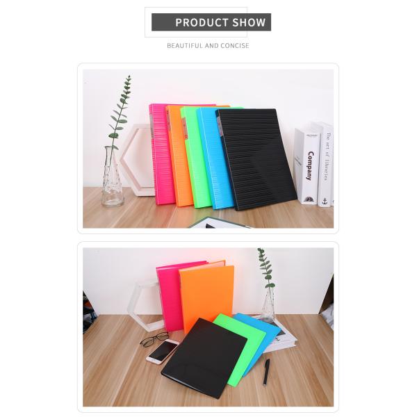 Pocket Striped A4 PP Folder for Information Display School and Office Organization