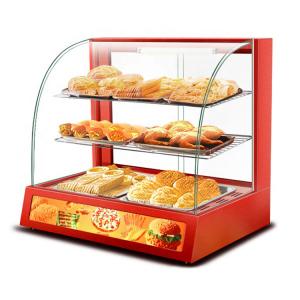 Quality 3 Layers Red Snack Food Warmer Showcase for Commercial Food Preservation Solution for sale