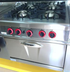 Quality LPG / Natural Gas 4 Burner Cooking Range Impulsive Ignition Stainless Steel Gas Stove for sale