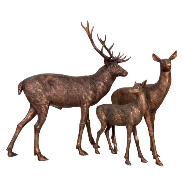 Europe Regional Feature Bronze Sika Deer Sculpture for Custom Metal Animal Statues