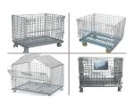 Portable Stackable Storage Cages , Folding Wire Mesh Container Sizes Custom