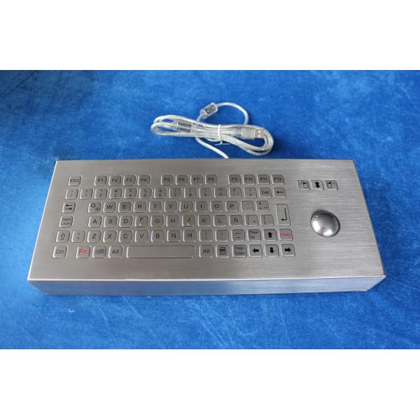 82 keys industrial dynamic waterproof desktop metal keyboard with trackball and Fn keys