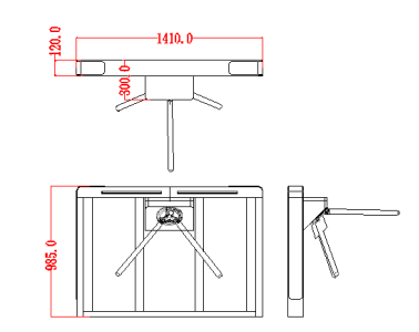 Pedestrian Intelligent Security Tripod Turnstile Gate Access Control With LED Indicator