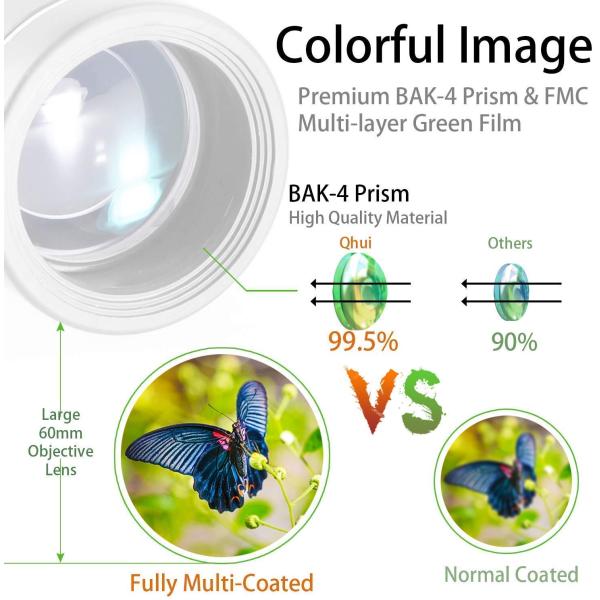 Cell Phone Camera Lens 12x50mm Monocular Telescopefor Adults, Compact HD Professional Binoculars for Bird Watching