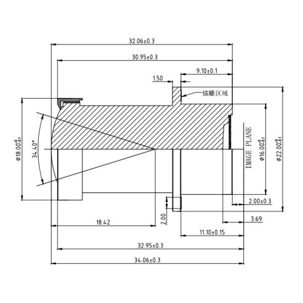 M Pixel 8MP Black HD HFOV Lens , TTL32.9mm High specification Car Waterproof ADAS Camera Lens