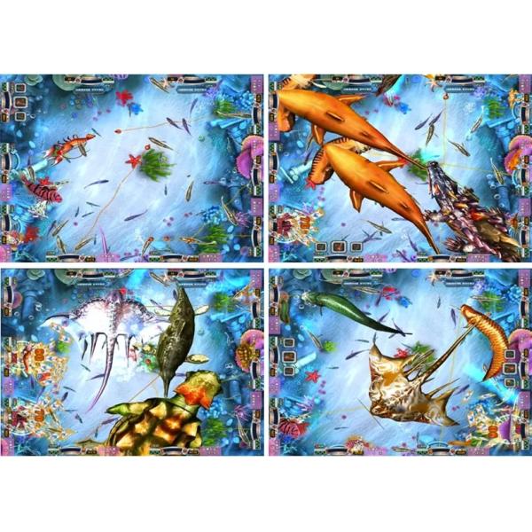 10 Players Kids Arcade Machine / Indoor Fishing King 10p Amusement Arcade Game Machine