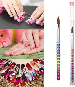 China 100% Kolinsky Rainbow Acrylic Nail Art Brush Styling Tool #8 10 12 14 16 18 20 on sale
