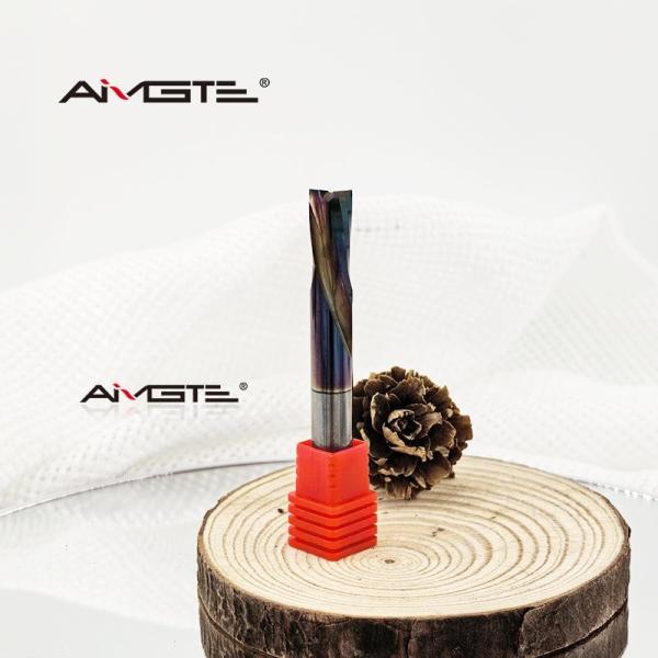 Solid Carbide 2 Flute Up Cut Router Bit DLC Coated For Non Ferrous Metals Composite Materials