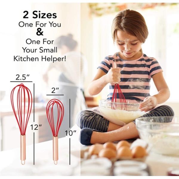 2pcs Kitchen Utensils Whisk , LFGB Approved Whisk For Blending Mixing