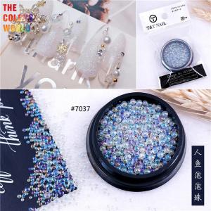 China Iridescent Glass Small Crystal Beads , Mini Nail Art Caviar Beads on sale
