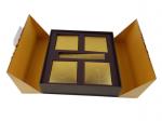 Gold Color Hot Stamping CMYK Printing Two Sides Open Style Rigid Cardboard Box