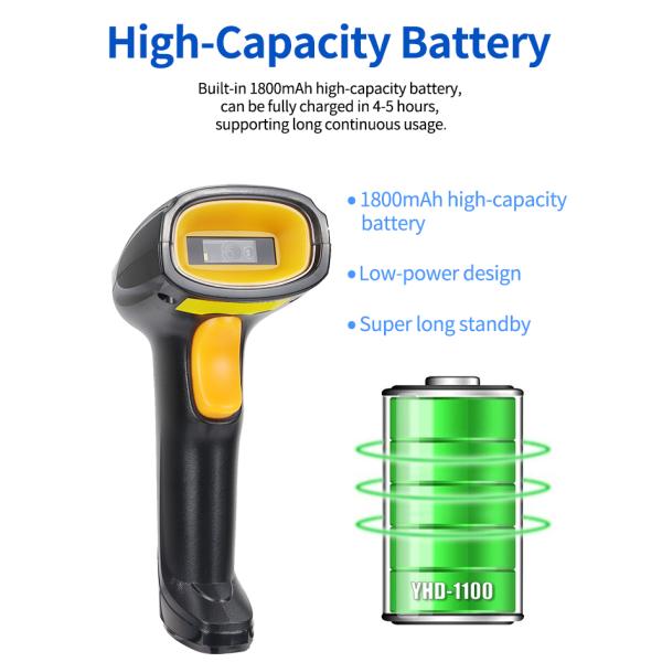 Black 1D Laser Barcode Scanner IP52 Handheld Laser Barcode Scanner 5V