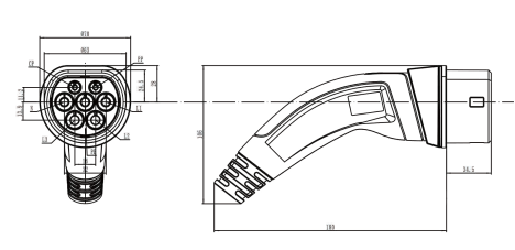 32A Type 2 Plug Iec62196 2 Electric Vehicle Charging Cable