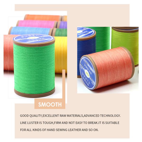100%Polyester 57G Weight Flat Waxed Thread for Crochet Hilo Encerado Para Coser Zapatos
