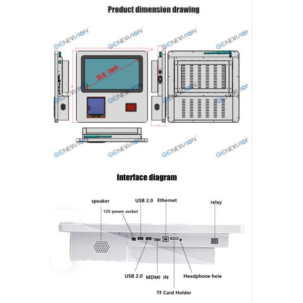 15.6 Inch WiFi Wall Mount Self Service Payment Touch Screen Kiosk Supporting Customization