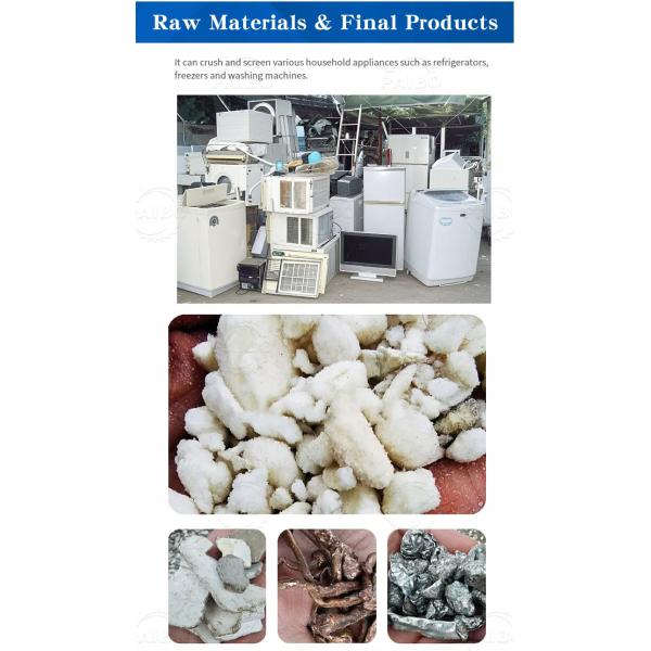 Ultra-Low Waste Refrigerator Crushing Sorting Equipment for Waste Management