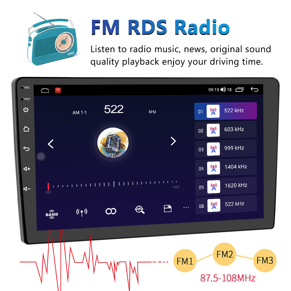 Universal Car Fitment 9" Android Car Radio with GPS Navigation and Multimedia System