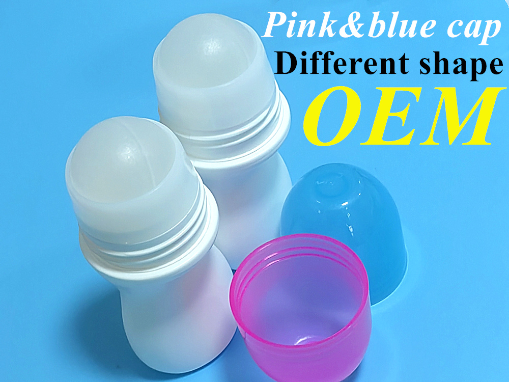 30ml 50ml 60ml 75ml White Empty PE Plastic Round Roll on Deodorant Container Deodorant Bottle