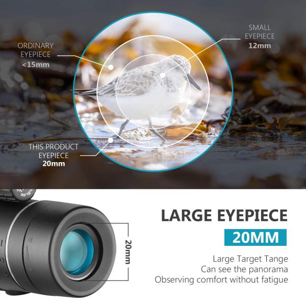 Cell Phone Camera Lens 12x50mm Monocular Telescopefor Adults, Compact HD Professional Binoculars for Bird Watching