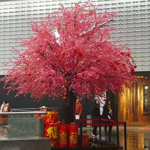 Quality Artificial Japanese Maple Blossom Tree Wedding Table Roses Wisteria Flower White Pink Cherry Peach Tree for sale