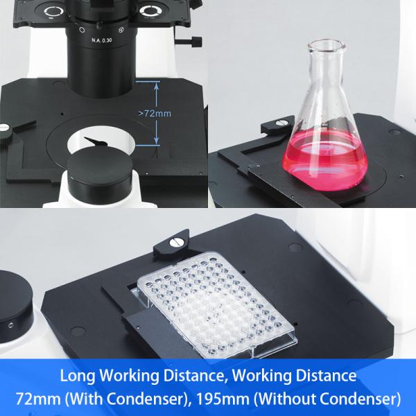 OPTO-EDU Trinocular Inverted Biological Microscope WF10X PlA14.2605 Kohler Illumination