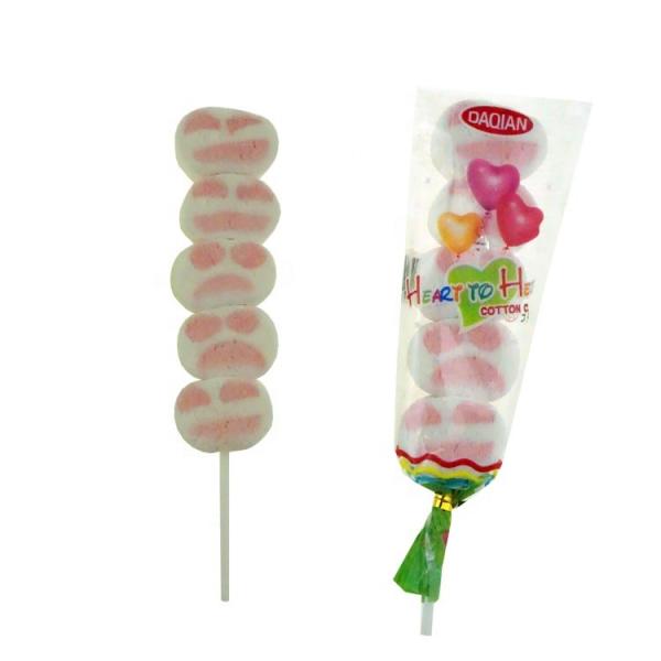 Smile Face Shape Small Colored Marshmallows Cotton Candy 12 G 30 Pieces