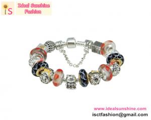 China Fashion Beautiful Red heart charm Silver Plated European Charm silver Bracelet Jewelry on sale