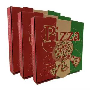 Quality Customized Color Biodegradable Pizza Boxes with Embossing Printing Handling Custom Logo for sale