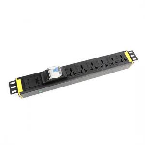 Quality 1U 6 way Cabinet PDU with Earth Leakage protection 250V, 16A Universal for sale