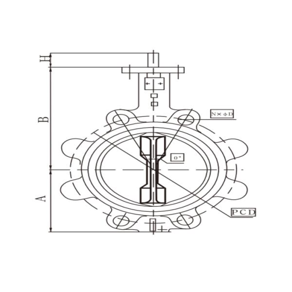 Split Shaft Lug Wafer Butterfly Valve 1.0/1.6 Mpa Cast Iron Pinless