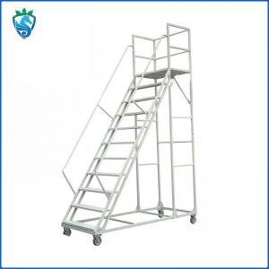 Quality Mobile Warehouse Safety Steps Ladders Freight Elevator With Silent Wheels Industrial for sale