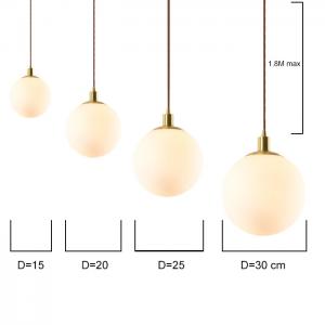 Quality Home CRI Ra70 Diameter 15 / 20 / 25cm Glass Ball Hanging Lights for sale