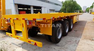 China TITAN VEHICLE 40 ft cargo three axles flatbed semi truck trailer on sale