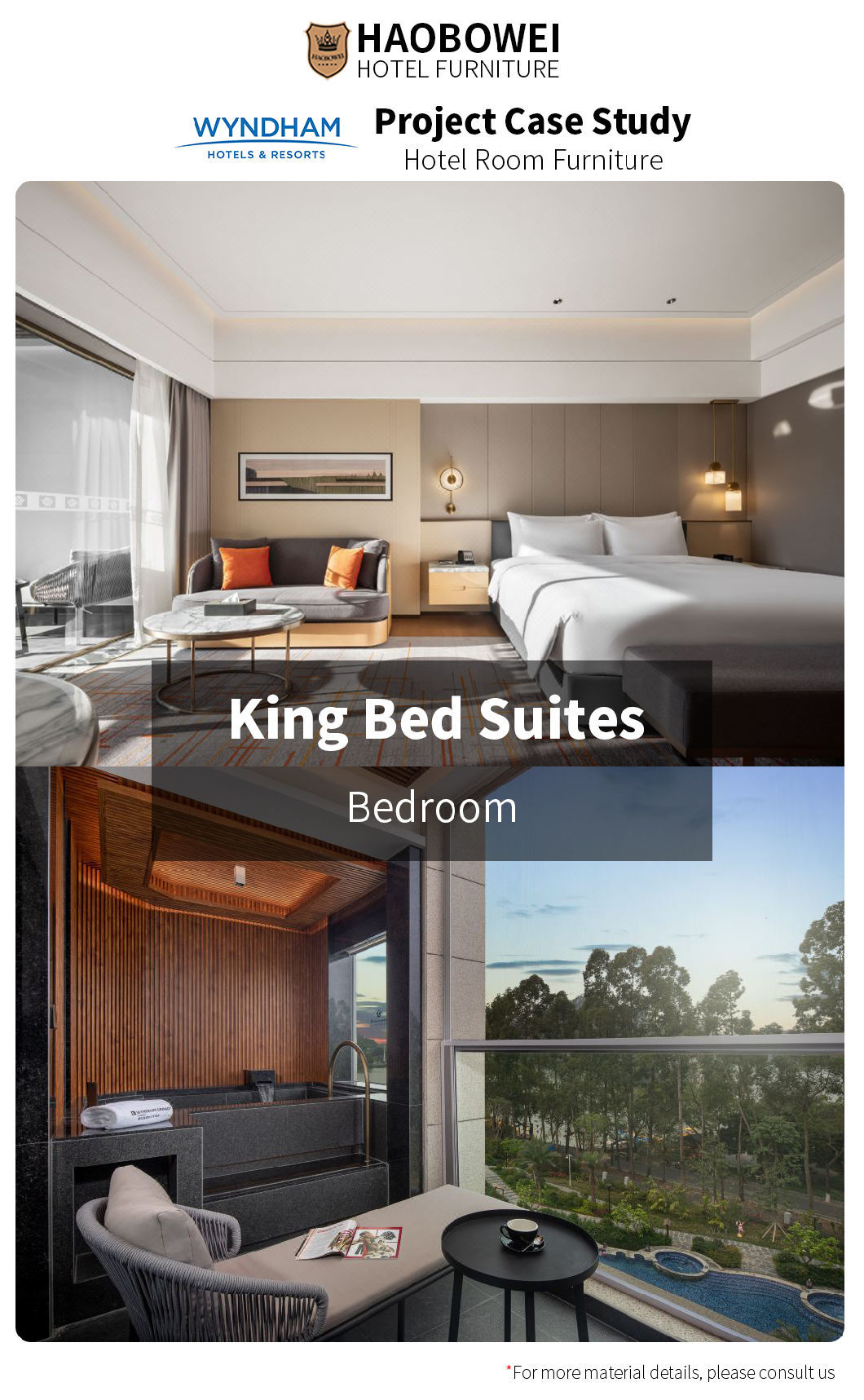 Five Star Resort Furniture Foshan China Modern Style Standard Bedroom Custom Hotel
