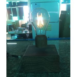 wooden base wireless rechargeable magnetic floating levitate led bulb lamp