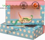 UV Coating Paper Egg Tart Take Away Food Packaging Boxes Gold Stamping