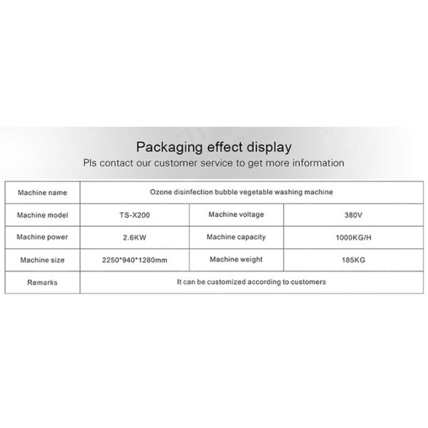 2.6KW Impurity Filter Fruit And Vegetable Washing Machine Citrus Apple