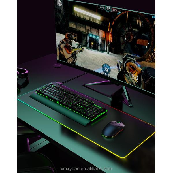 Gaming Style RGB Luminous Mouse Pad with XXL Size Customizable Design Rubber Base