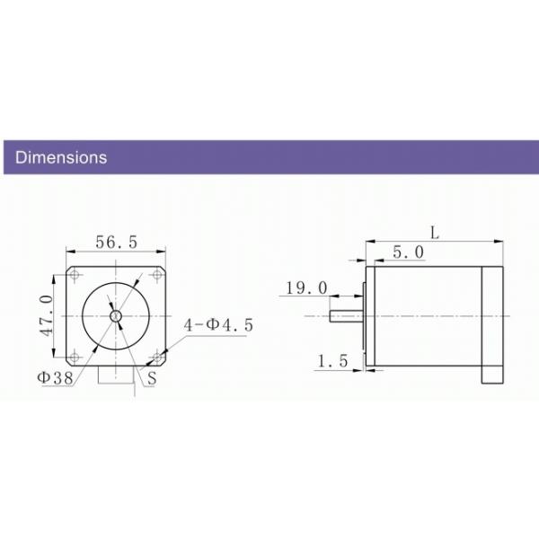 5A 42 mm 1.8 degree NEMA 23 Phase resistance 1.4Ω 2 phase Stepper Motor