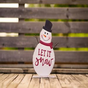 China Handmade Metal Outdoor Snowman Ornaments Stakes For Christmas Decoration on sale